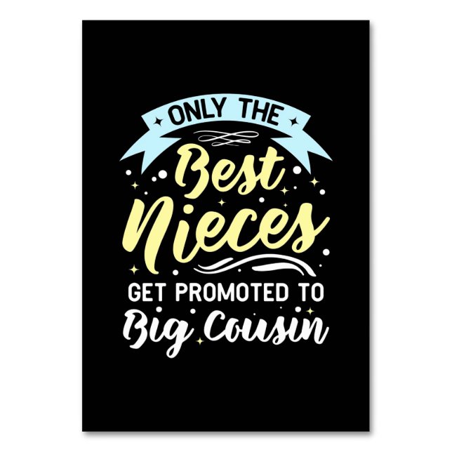 Die besten Stücke werden für große Cousin angebote Tischnummer (Vorderseite)