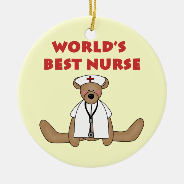 Die besten T - Shirt und Geschenke der Bärenwelt Keramik Ornament (Vorne)