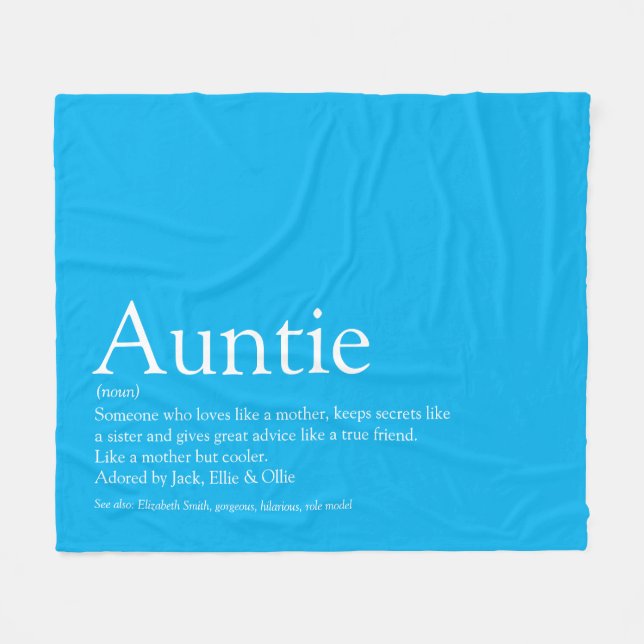 Die besten Tante definiert Sky Blue Fun Fleecedecke (Vorderseite (Horizontal))