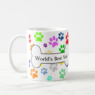 Die besten Tierärzte der Welt - farbenfrohe Pfoten Kaffeetasse