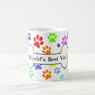 Die besten Tierärzte der Welt - farbenfrohe Pfoten Kaffeetasse