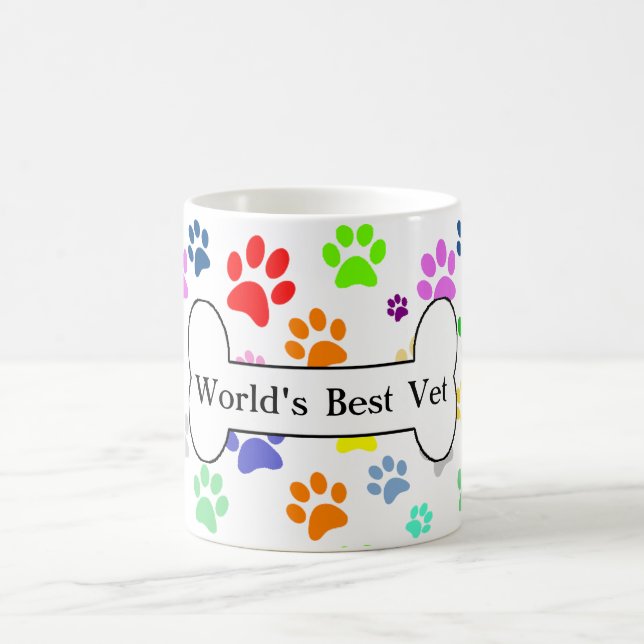 Die besten Tierärzte der Welt - farbenfrohe Pfoten Kaffeetasse (Mittel)