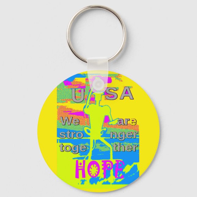 Die besten USA Hope Hillary Stronger Together Schlüsselanhänger (Vorderseite)