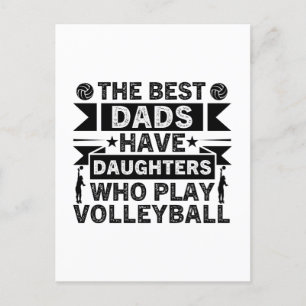 Die besten Vater haben Töchter, die Volleyball spi Postkarte