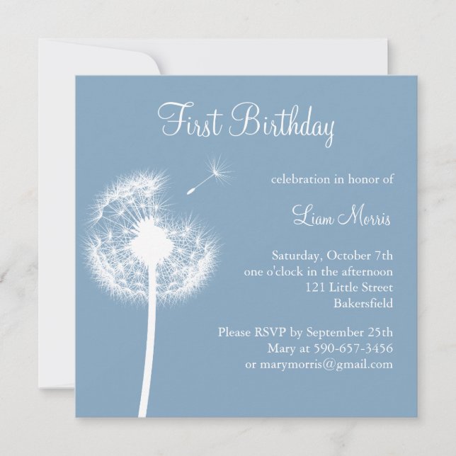 Die besten Wünsche!(Blau) Einladung (Vorderseite)