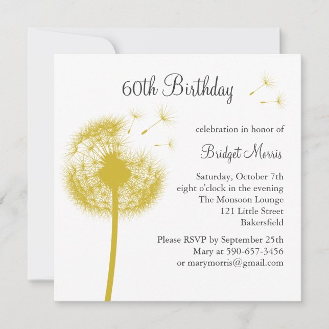 Die besten Wünsche! Gelb! Einladung (Vorderseite)