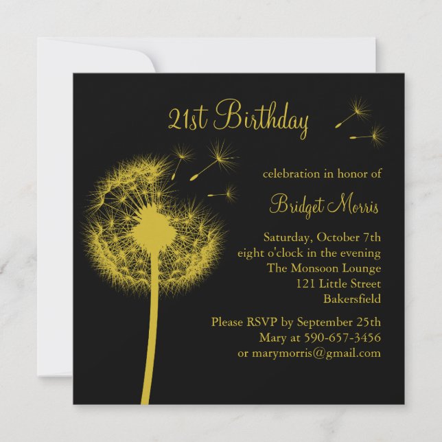 Die besten Wünsche! Gelb! Einladung (Vorderseite)