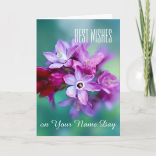 Die besten Wünsche, Name Day Card Frühlingsblumen Karte