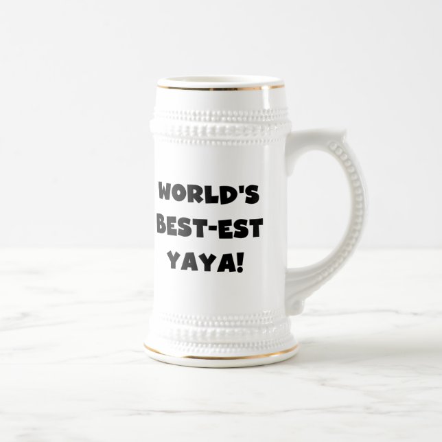 Die besten Yaya-Geschenke der Black Text World Bierglas (Rechts)