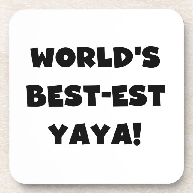 Die besten Yaya-Geschenke der Black Text World Getränkeuntersetzer (Vorderseite)