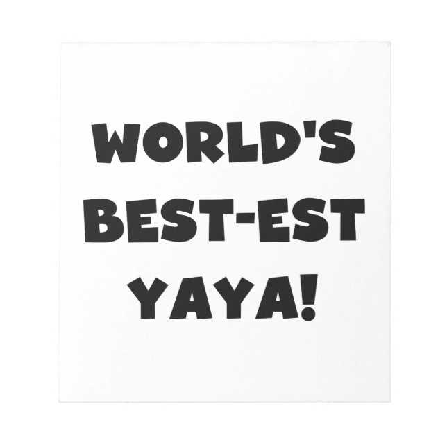 Die besten Yaya-Geschenke der Black Text World Notizblock (Vorderseite)