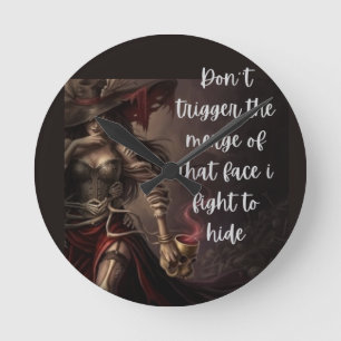 Die Bestie hinter meiner Maske Runde Wanduhr
