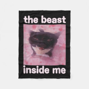 Die Bestie in mir Funny Cat Meme Geschenk für Männ Fleecedecke