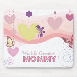 Die bestste Mama der süße Schmetterlingsherz-Wel Mousepad