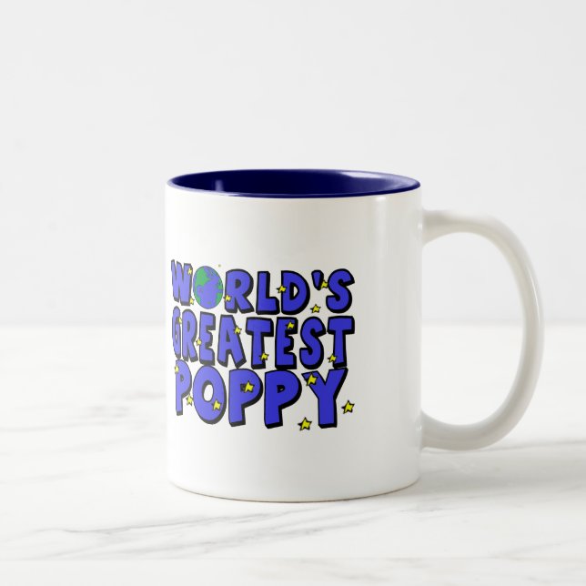Die bestste Mohnblume der Welt Zweifarbige Tasse (Rechts)