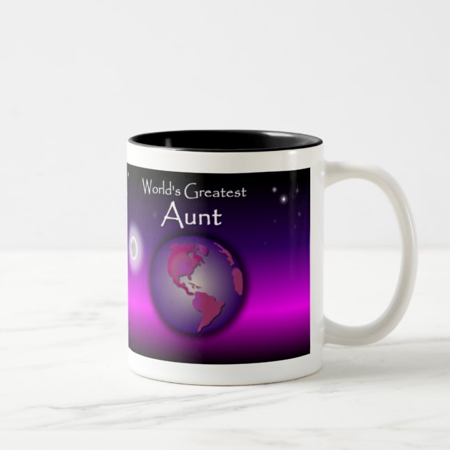 Die bestste Tante Pink Gift Mug der Welt Zweifarbige Tasse (Rechts)