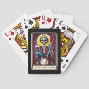 Die Betrunkene Hausfrau Skeleton Tarot spielen Kar Spielkarten