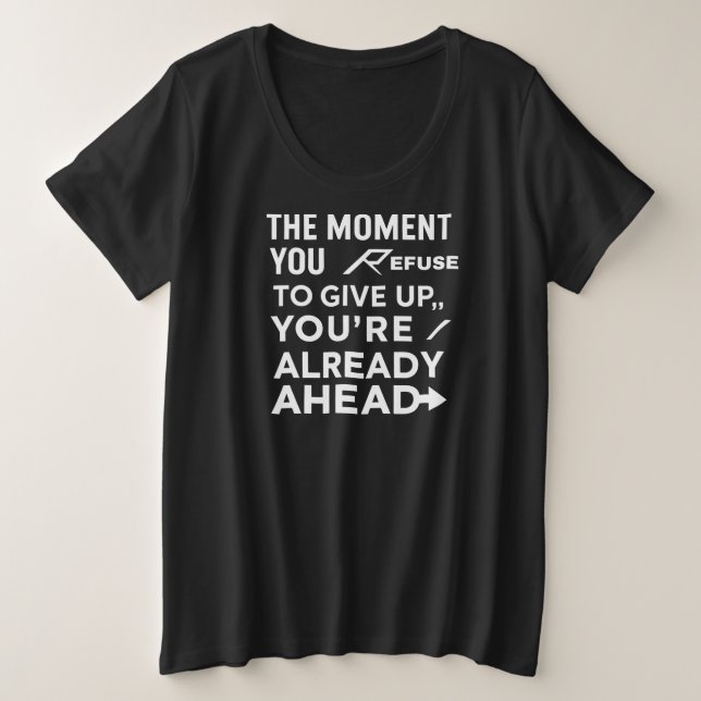 Die Bewegung, die Sie Gymnastik motivieren, zitier Große Größe T-Shirt (Design vorne)