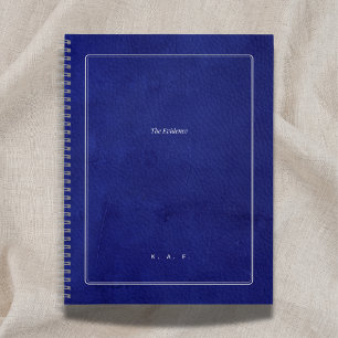 Die Beweise Indigo-Leder & Silber-Gelehrter Notizbuch
