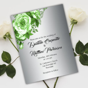 Die bezaubernden Smaragdgarten-Rose auf Silberhoch Postkarte