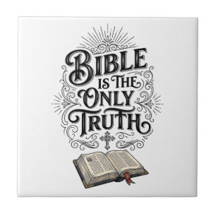 Die Bibel ist das einzige Wahrheit-Christen-T-Shir Fliese