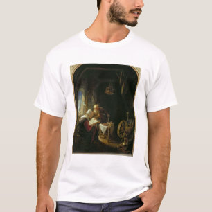Die Bibel-Lektion oder Anne und Tobias (Öl auf T-Shirt
