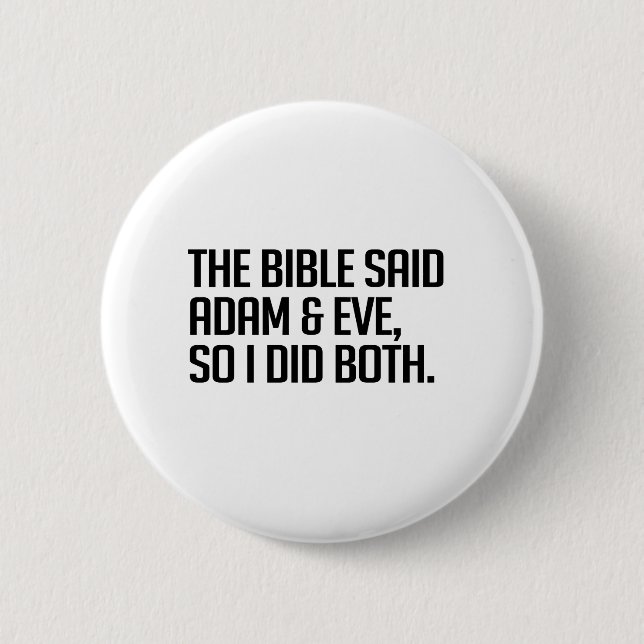 Die Bibel sagte Adam und Eva Button (Vorderseite)