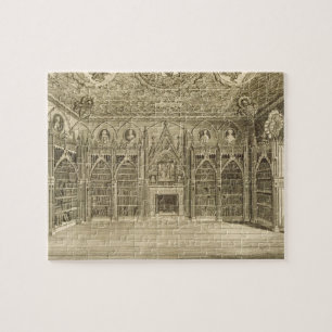 Die Bibliothek, graviert von Godfrey, von
