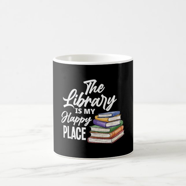 DIE BIBLIOTHEK IST MEIN GLÜCKLICHER ORT KAFFEETASSE (Mittel)