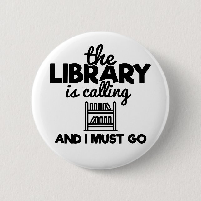 Die Bibliothek ruft an und ich muss zu Bookwürmern Button (Vorderseite)