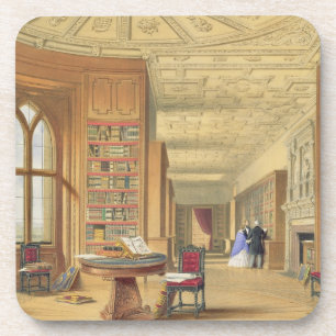 Die Bibliothek, Windsor Schloss, 1838 (Farbelitho) Untersetzer