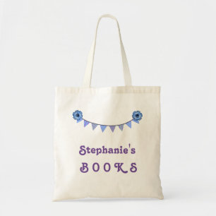 Die Bibliotheks-Buch-Taschen-lila Flaggen-Fahne Tragetasche