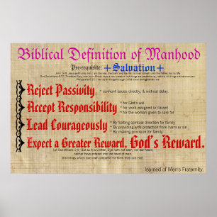 Die biblische Definition von Manhood. Poster