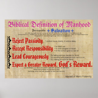 Die biblische Definition von Manhood. Poster