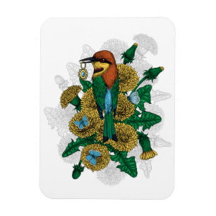 Die Biene isst mit dem goldenen Anhänger Magnet
