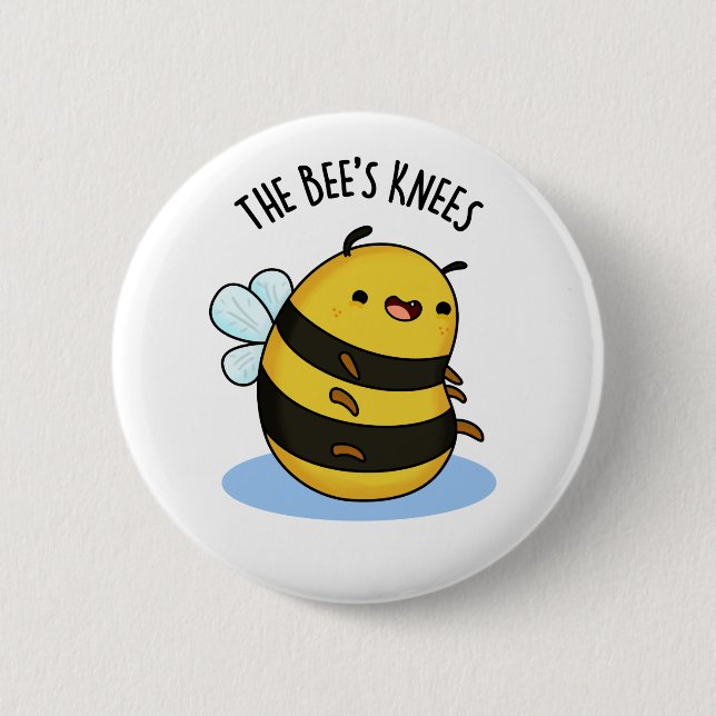 Die Bienen Knees Funny Bumble Pun Button (Vorderseite)