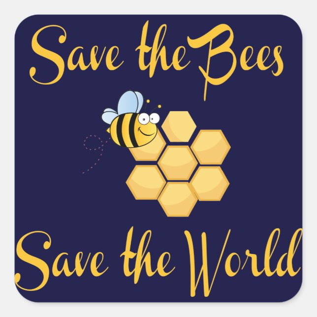 Die Bienen Rettete die Welt Quadratischer Aufkleber (Vorderseite)