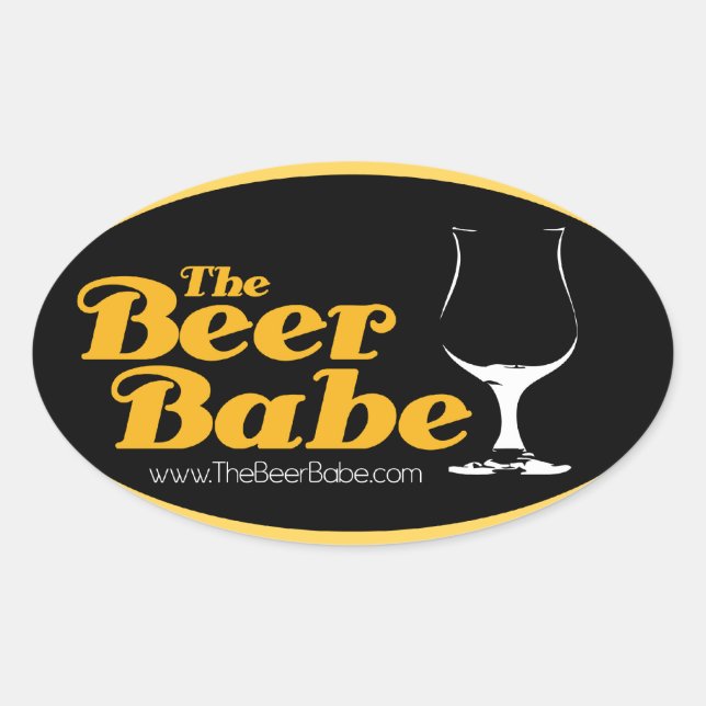 Die Bier-Babe Ovaler Aufkleber (Vorderseite)