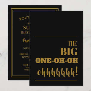 Die BIG 100 Black Gold Geburtstagsparty Einladung