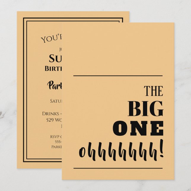 Die BIG 100-Einladungen zum Geburtstag (Vorne/Hinten)