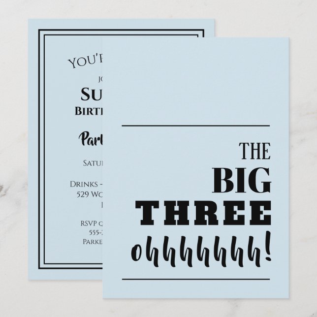 Die BIG 30 Einladungen zum Geburtstag (Vorne/Hinten)