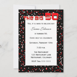 "Die BIG 50" 50. Geburtstagseinladung auf schwarz Einladung