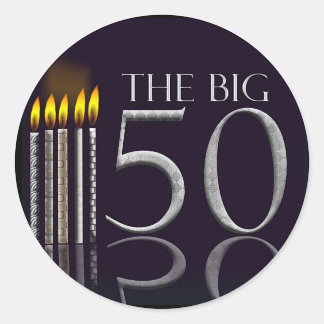 Die Big 50 Black Birthday Aufkleber (Vorderseite)