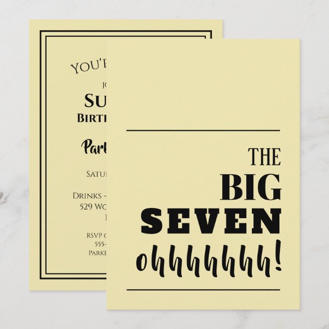 Die BIG 70 - Einladungen zum Geburtstag (Vorne/Hinten)