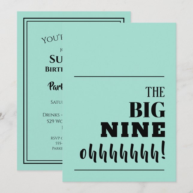 Die BIG 90 Einladungen zum Geburtstag (Vorne/Hinten)
