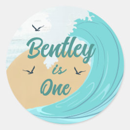 Die Big One Wave Cupcake Gunst Sticker