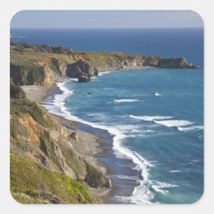 Die Big-Sur-Küste in Kalifornien, USA Quadratischer Aufkleber