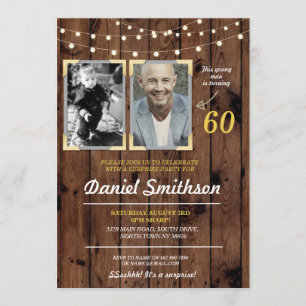 Die Bild-Überraschungs-Holz der Einladung