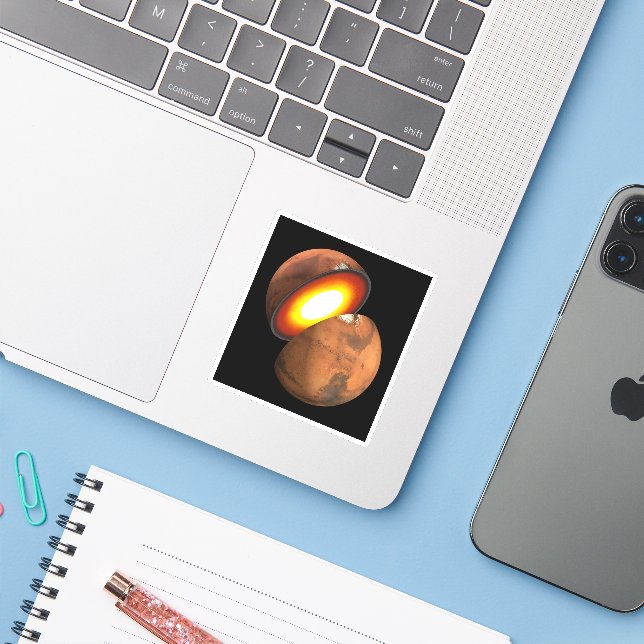 Die Bildung von Rocky Bodies im Sonnensystem. Aufkleber (Laptop mit iPhone)