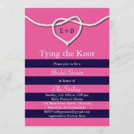 Die Bindung des Brautparty von Knot Fuchsia und de Einladung